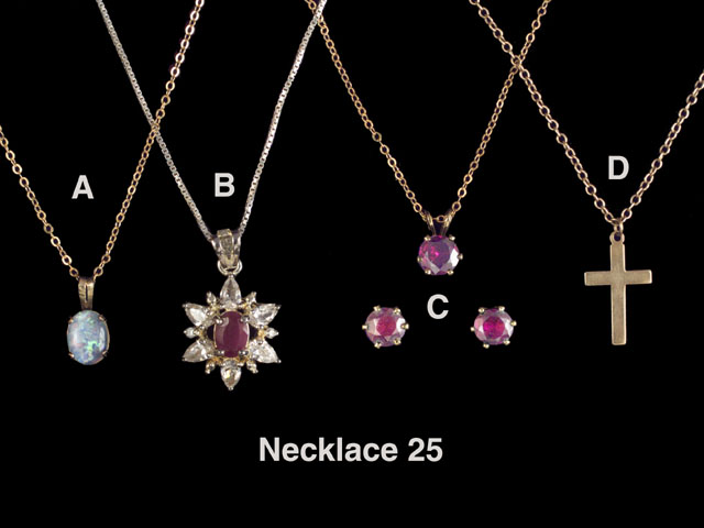 Girls Necklaces: Opal, Ruby, Garnet, Gold