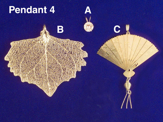 Pendants - Rhinestone, Gold Leaf, Gold Fan