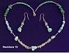 18 1/2" Sterling, Malachite and Turquoise Necklace with Matching Earrings