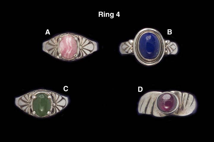 Sterling Silver Rings w/ Aventurine, Garnet, Lapis Lazuli or Rhodochrosite
