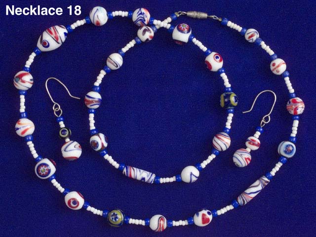 25 1/2" Handmade Venetian Glass Necklace with Matching Earrings