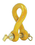A twisted shackle with Clevis Pin